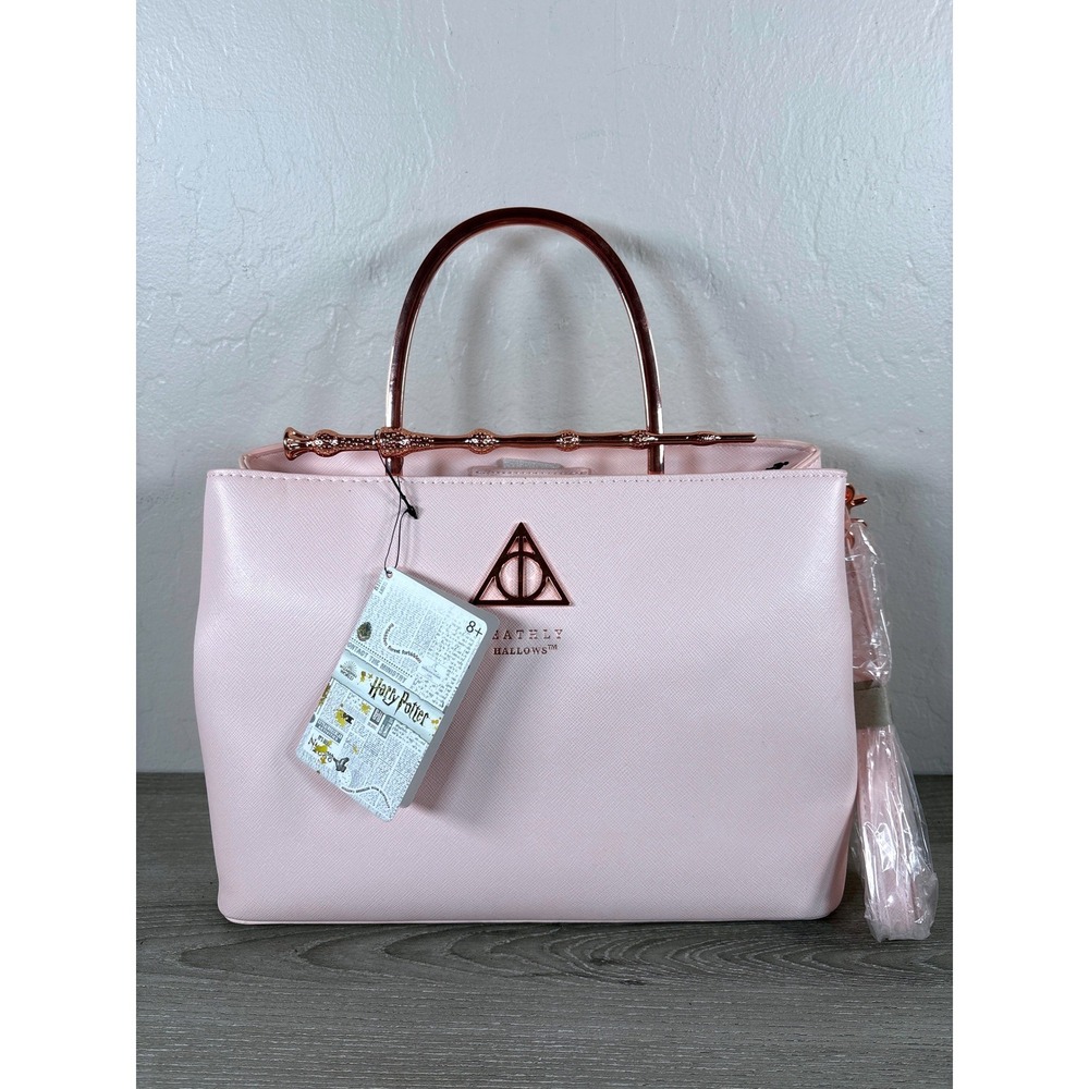 Loungefly Harry Potter Deathly Hallows Elder Wand Pink Satchel Bag Rose Gold
